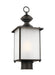 Jamestowne One Light Outdoor Post Lantern in Antique Bronze