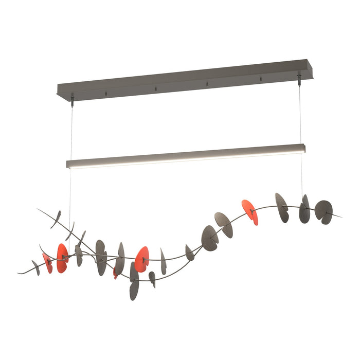 Lily LED Pendant in Dark Smoke with Satin Red Accent - 139812-LED-STND-07-90 by Hubbardton Forge