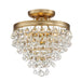 130-VG_CEILING- Calypso 3-Light Ceiling Mount in Vibrant Gold with Clear Glass Drops Crystal by Crystorama