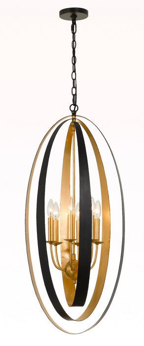 597-EB-GA- Luna 6-Light Pendant in English Bronze & Antique Gold by Crystorama