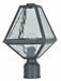 GLA-9707-WT-BC- Glacier 1-Light Outdoor Lantern Post in Black Charcoal with Water Panelss Glass by Crystorama