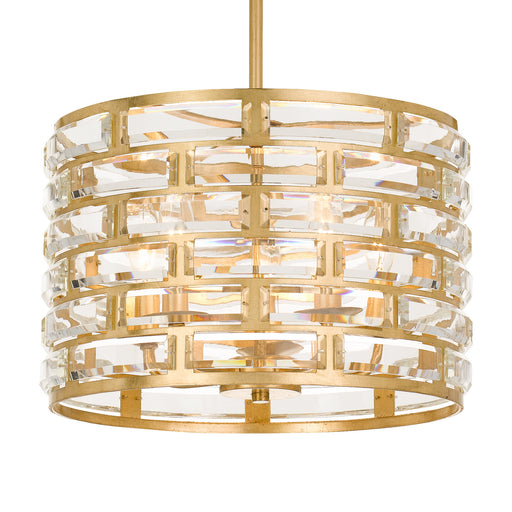 MER-4865-GA- Meridian 5-Light Chandelier in Antique Gold by Crystorama