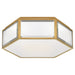 Bradford Two Light Flush Mount in Mirror and Soft Brass