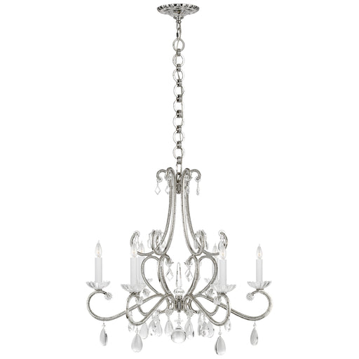 Montmartre Six Light Chandelier in Polished Nickel