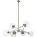 Turenne Six Light Chandelier in Polished Nickel