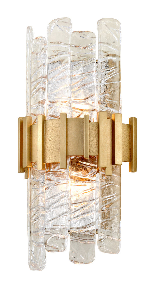 256-12- Ciro 2-Light Wall Sconce in Antique Silver Leaf Stainless with Clear Glass by Corbett Lighting