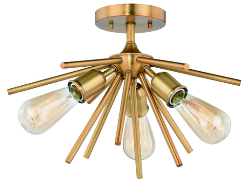 C0164- Estelle 17" Semi-Flush Mount in Natural Brass by Vaxcel