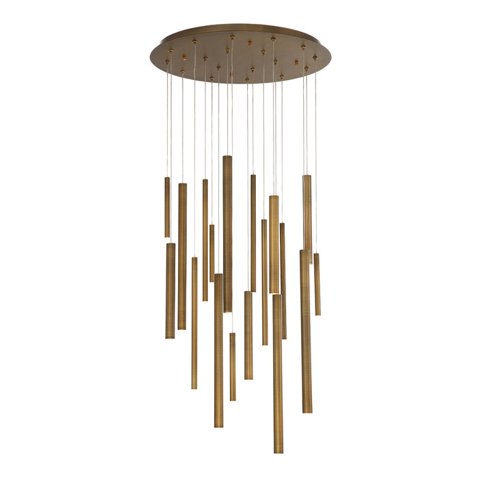 31445-038- Santana 18-Light Chandelier in Antique Brass Gold by Eurofase USA