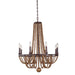 505271RM- Farmhouse Beechwood 8-Light Chandelier in Royal Mahogany by Kalco