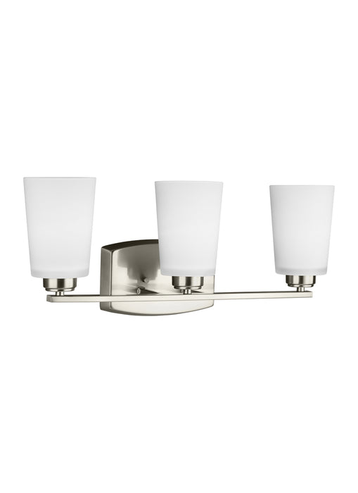 Franport Three Light Wall / Bath in Brushed Nickel