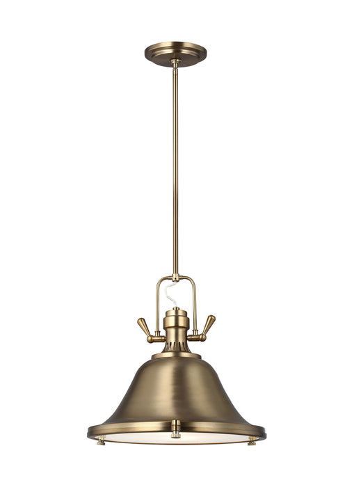 Stone Street One Light Pendant in Satin Brass