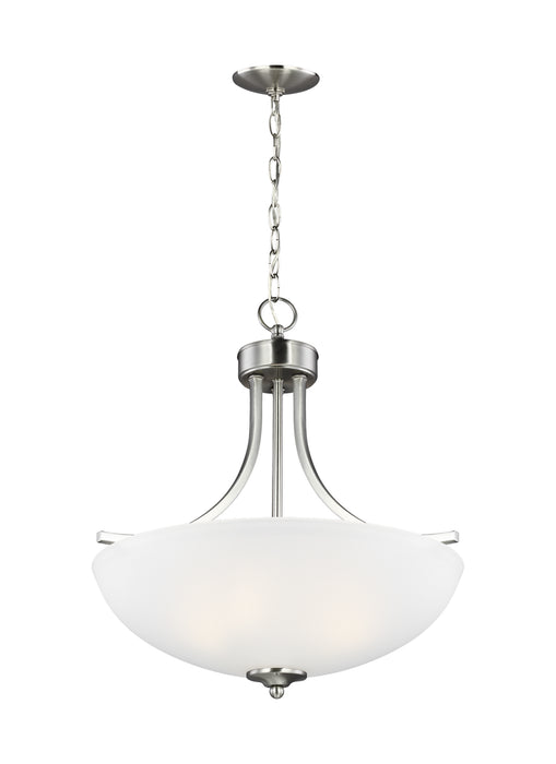 Geary Three Light Pendant in Brushed Nickel