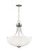 Geary Three Light Pendant in Brushed Nickel