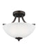 Geary Two Light Semi-Flush Convertible Pendant in Bronze