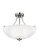 Geary Three Light Semi-Flush Convertible Pendant in Brushed Nickel