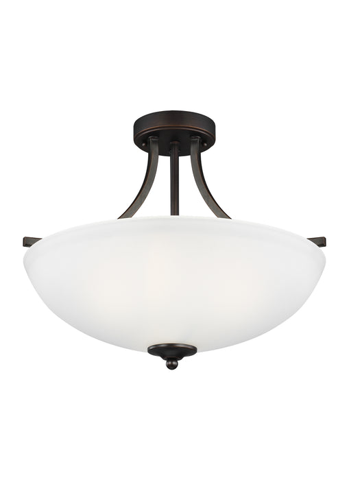 Geary Three Light Semi-Flush Convertible Pendant in Bronze