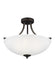 Geary Three Light Semi-Flush Convertible Pendant in Bronze