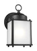 New Castle One Light Outdoor Wall Lantern in Black