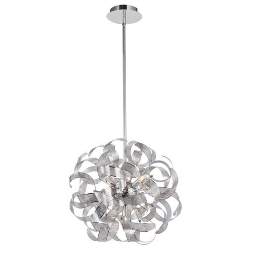 AC621CH- Bel Air Chandelier in Chrome Mesh Leaves by Artcraft