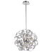 AC621CH- Bel Air Chandelier in Chrome Mesh Leaves by Artcraft