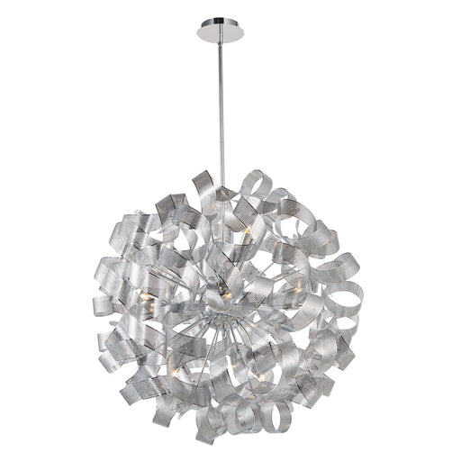 AC622CH- Bel Air Chandelier in Chrome Mesh Leaves by Artcraft