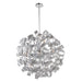 AC622CH- Bel Air Chandelier in Chrome Mesh Leaves by Artcraft