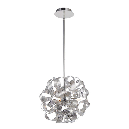 AC626CH- Bel Air Pendant in Chrome Mesh Leaves by Artcraft