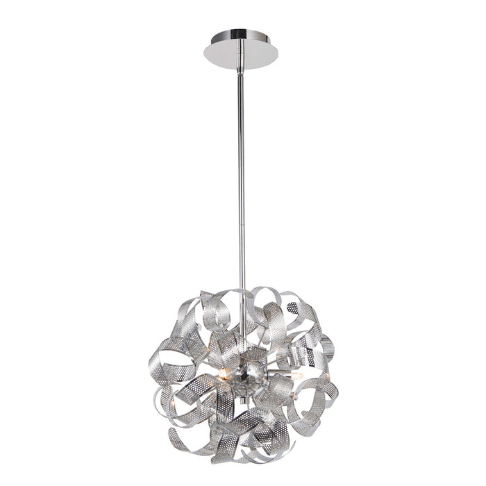 AC626CH- Bel Air Pendant in Chrome Mesh Leaves by Artcraft