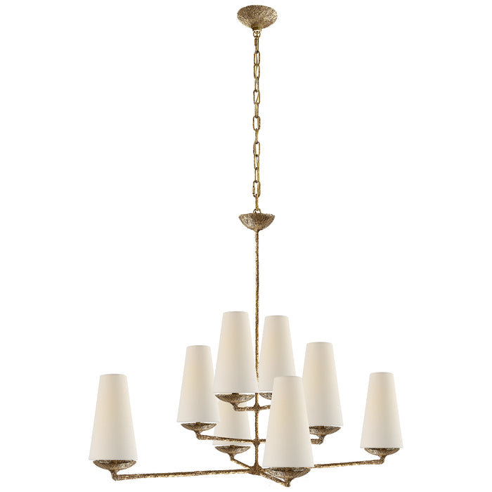 Fontaine Eight Light Chandelier in Gilded Plaster