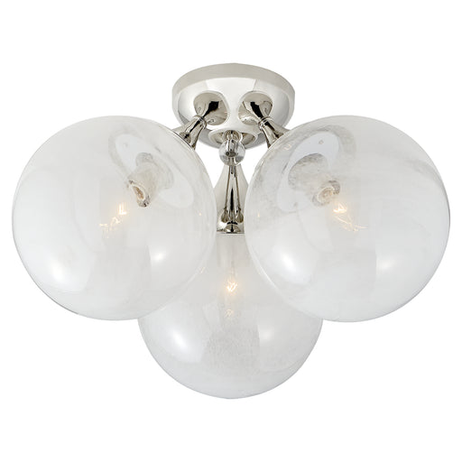 Cristol Three Light Flush Mount in Polished Nickel