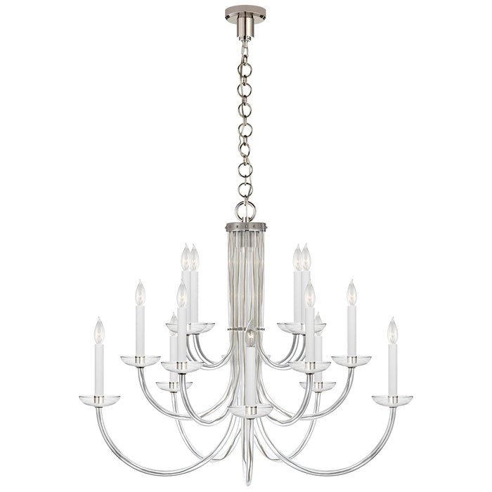 Wharton 15 Light Chandelier in Polished Nickel