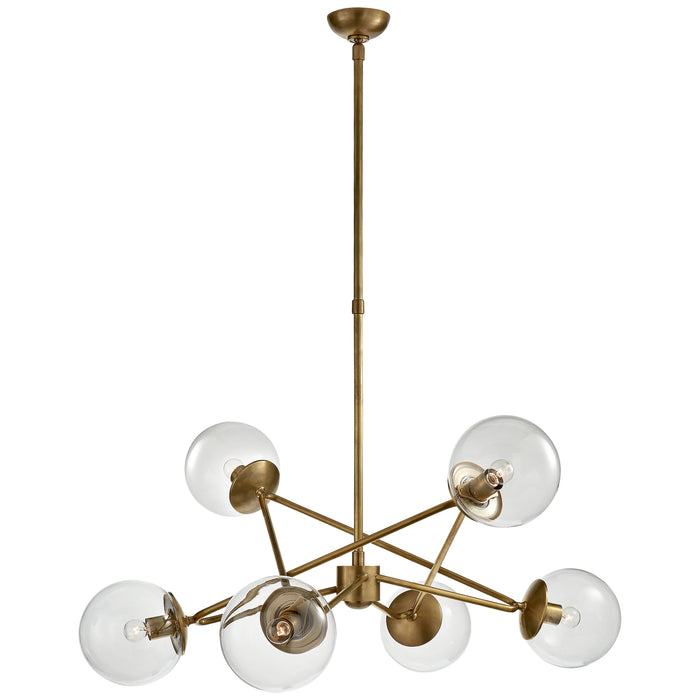 Turenne Six Light Chandelier in Hand-Rubbed Antique Brass