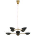 Graphic Eight Light Chandelier in Hand-Rubbed Antique Brass