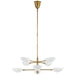 Graphic Eight Light Chandelier in Hand-Rubbed Antique Brass