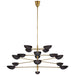 Graphic 16 Light Chandelier in Hand-Rubbed Antique Brass