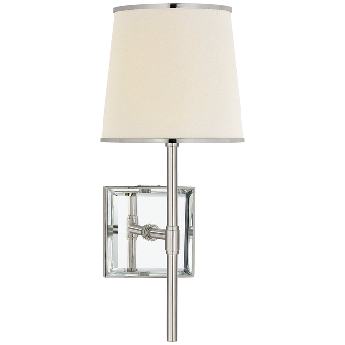 Bradford One Light Wall Sconce in Polished Nickel and Mirror