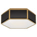 Bradford Two Light Flush Mount in Black and Soft Brass