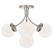 Prescott Four Light Semi Flush Mount in Polished Nickel