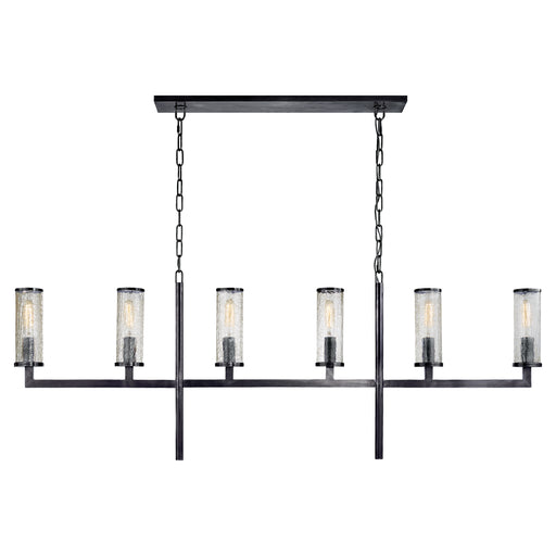 KW 5203BZ-CRG - Liaison 6-Light Linear Chandelier in Bronze by Visual Comfort Signature