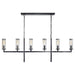 KW 5203BZ-CRG - Liaison 6-Light Linear Chandelier in Bronze by Visual Comfort Signature