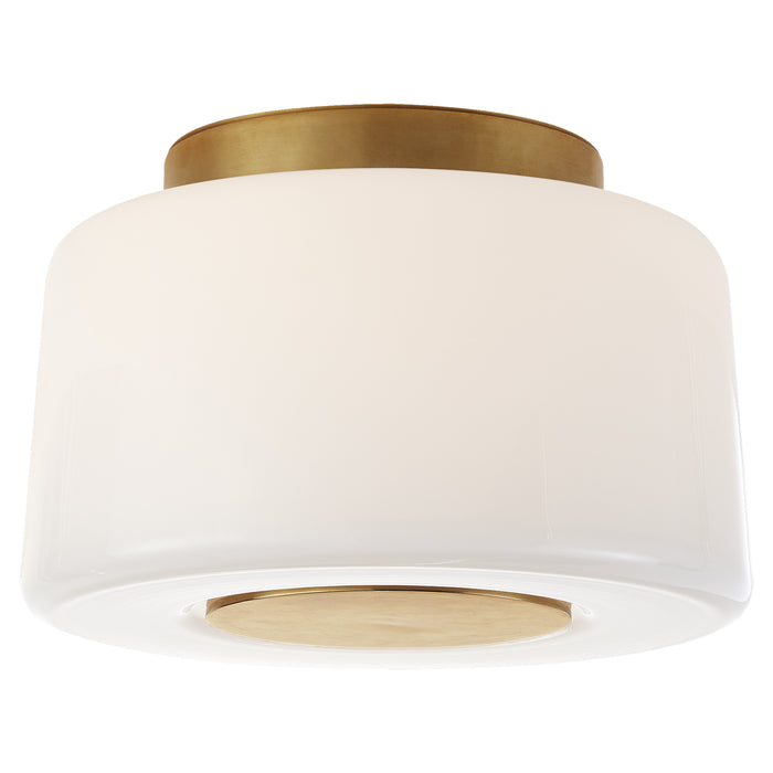 Acme Three Light Flush Mount in Soft Brass