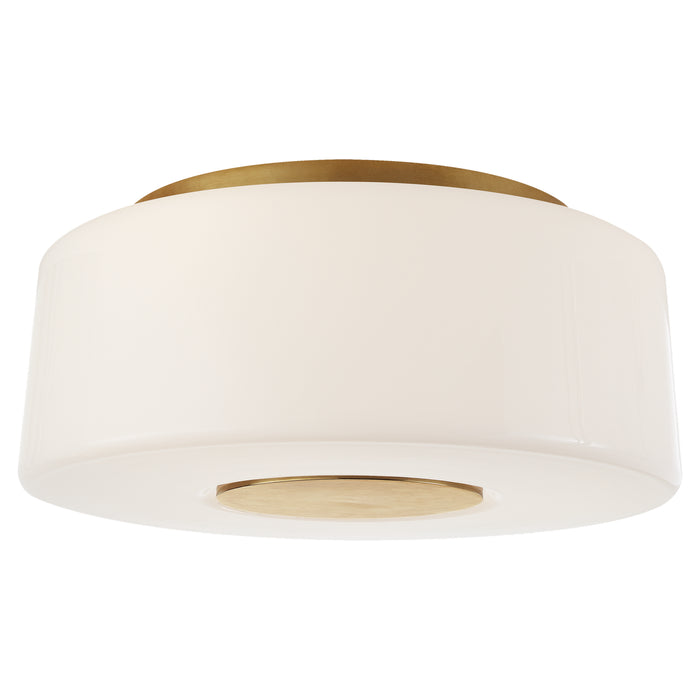 Acme Three Light Flush Mount in Soft Brass