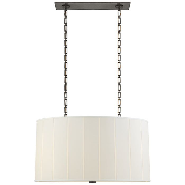 Perfect Pleat Four Light Pendant in Bronze