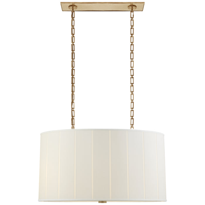 Perfect Pleat Four Light Pendant in Soft Brass