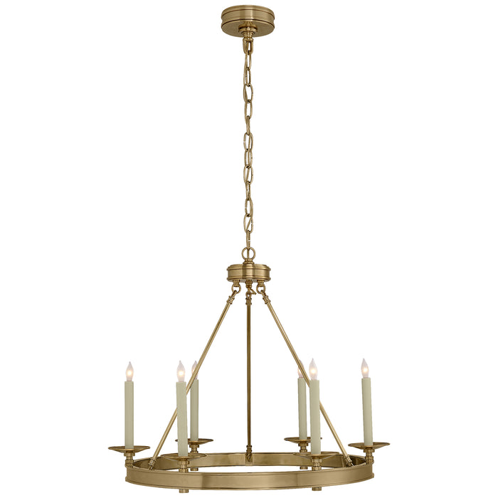 Launceton Six Light Chandelier in Antique-Burnished Brass