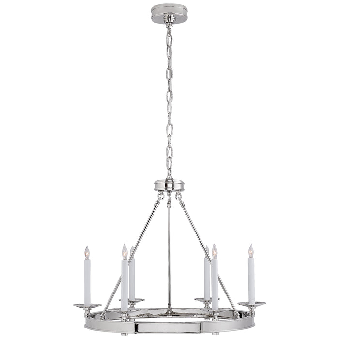 Launceton Six Light Chandelier in Polished Nickel