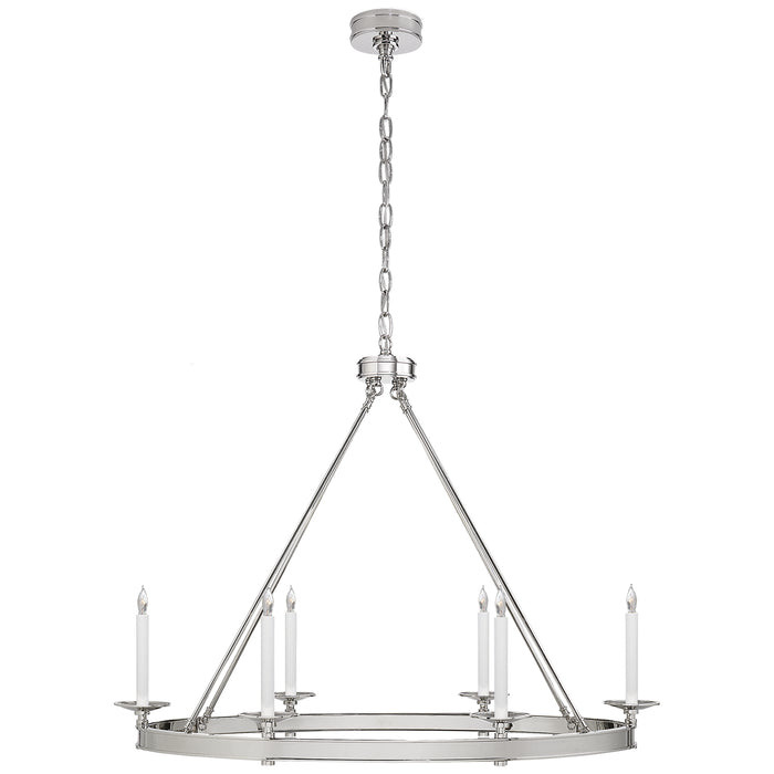 Launceton Six Light Chandelier in Polished Nickel