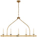 Launceton Five Light Linear Pendant in Antique-Burnished Brass