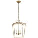 Darlana Four Light Lantern in Antique-Burnished Brass