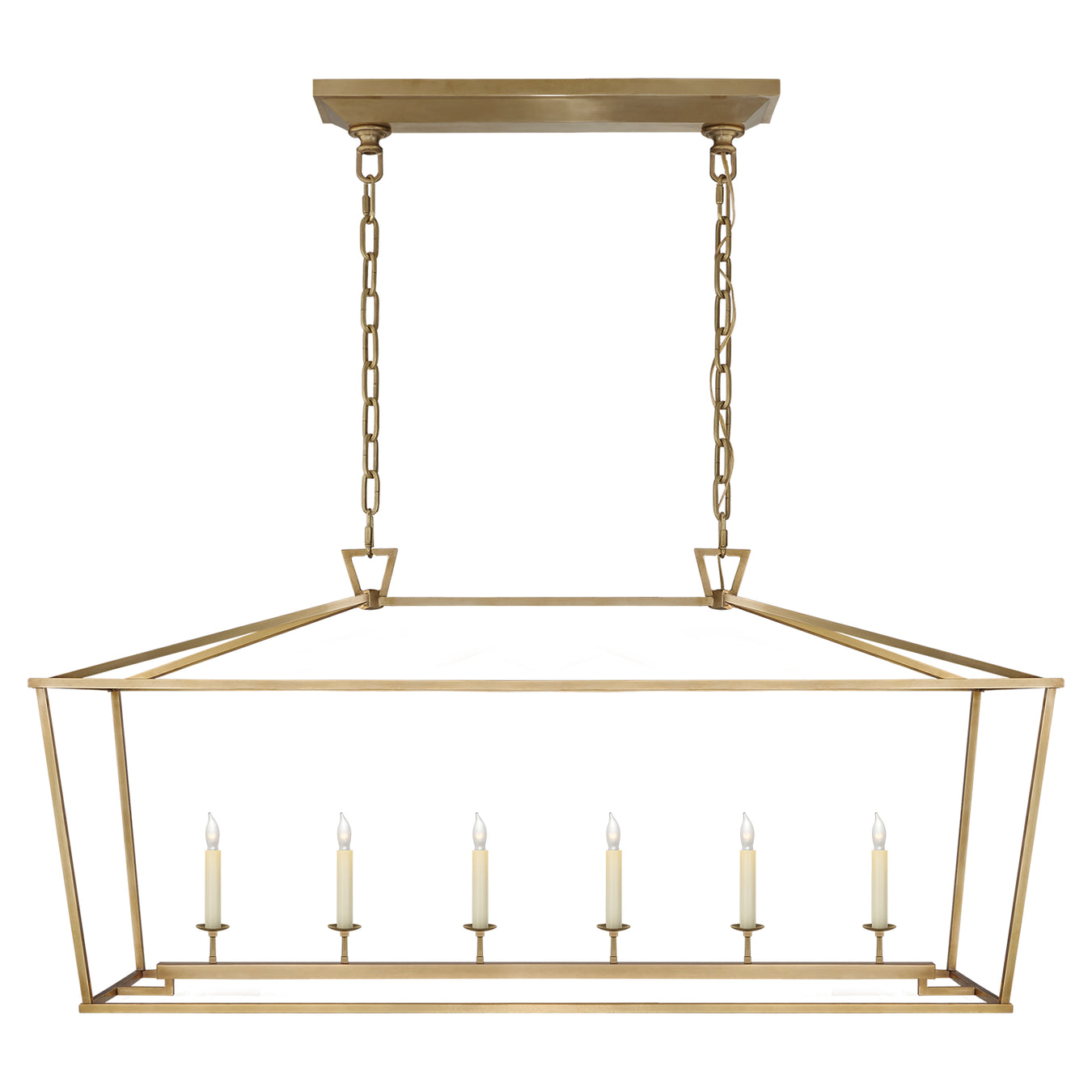 Darlana Six Light Lantern in Antique-Burnished Brass